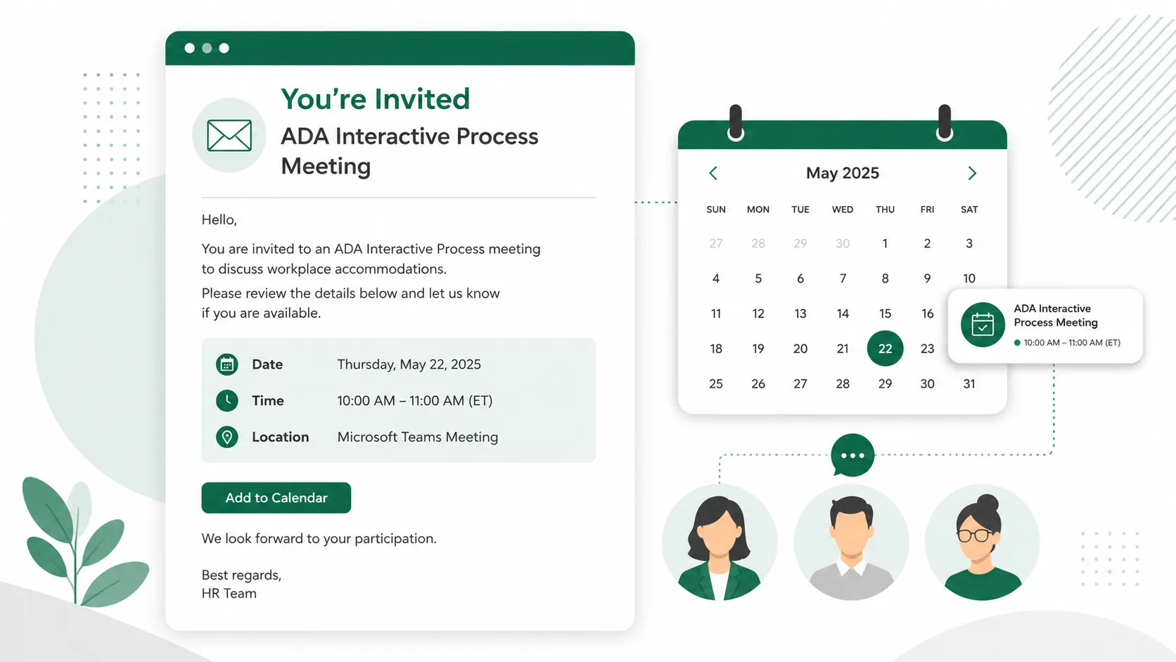 ADA Interactive Process Meeting Invite: Email Templates for SMB HR (2026)