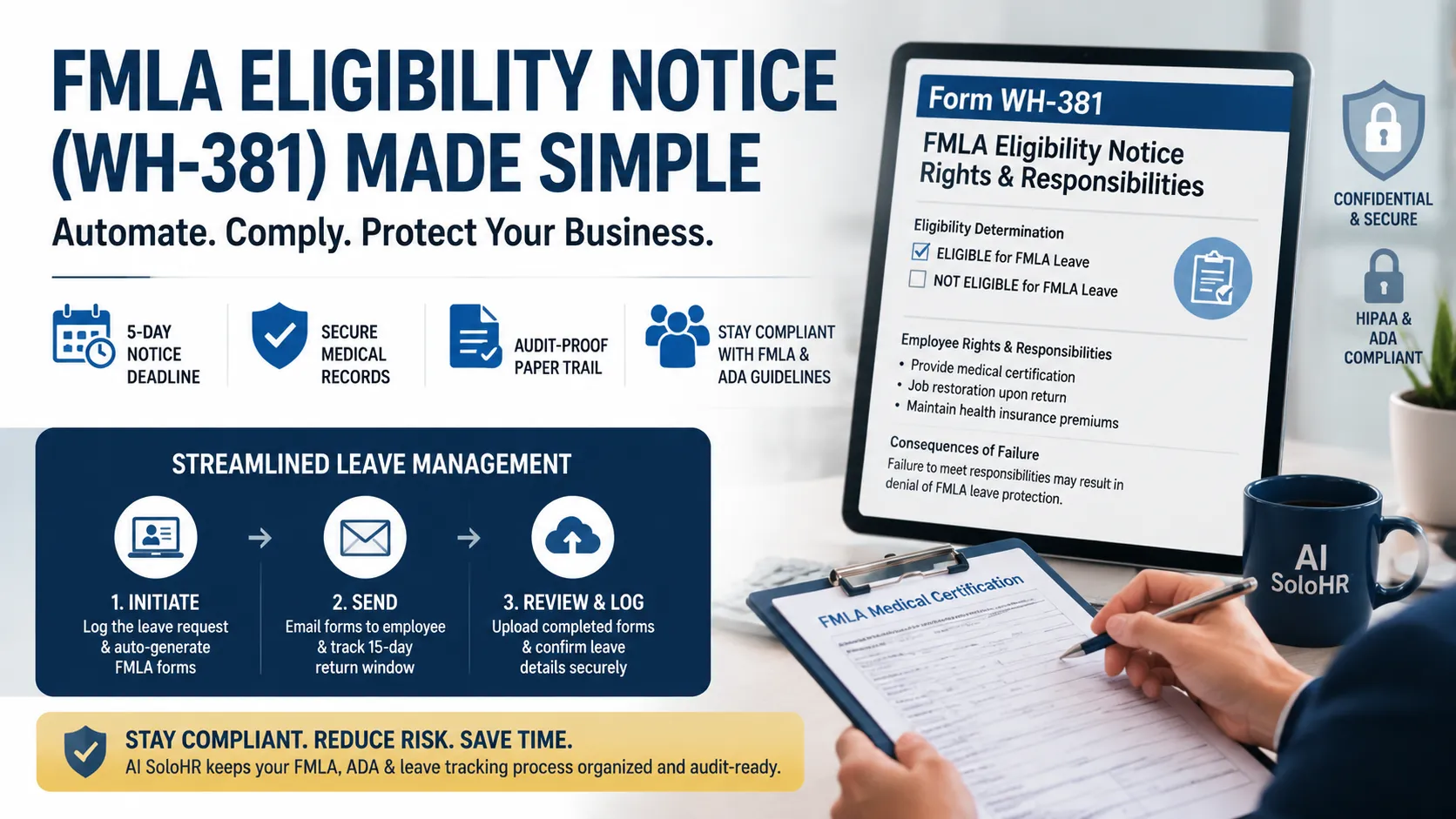 FMLA Eligibility Notice wh381: Critical Rules on Rights and Responsibilities 
