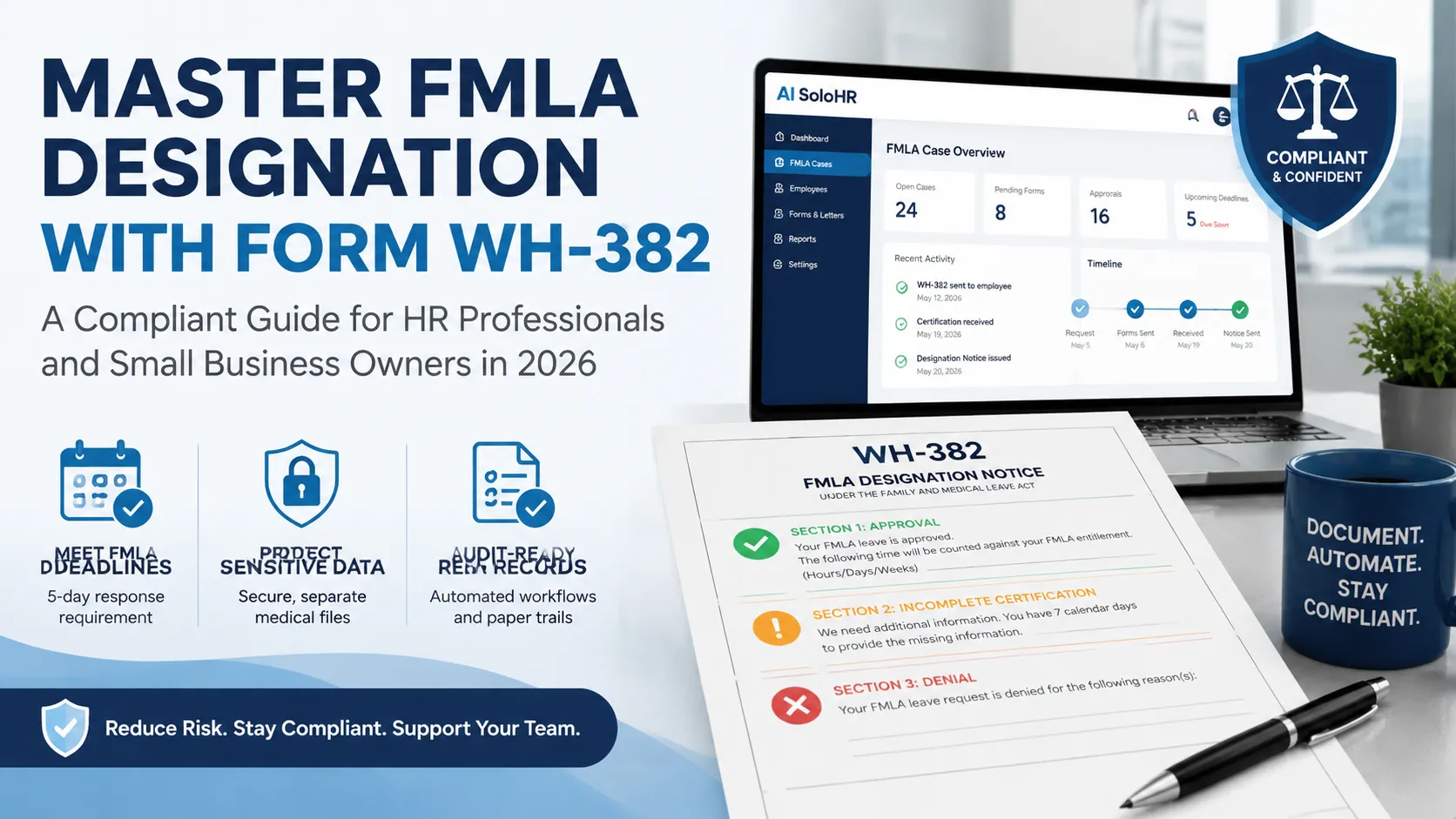 FMLA Designation Notice wh382: Standard Timelines and Employer Rights (2026)